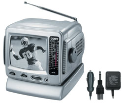 Coby 5" Black/White TV with AM/FM Tuner