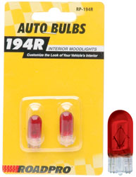 RoadPro Mood Light Automotive Replacement Bulbs -Red