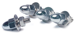"Acorn" License Plate Screws - Chrome Finish, 4-Pack