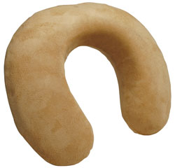 Neck Support Pillow with Memory Foam - Suede/Tan
