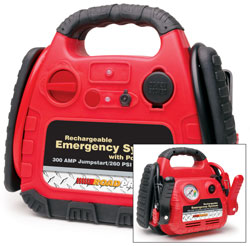Rechargeable Emergency System with 12-Volt Power Port and Air