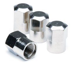 "Hex" Valve Caps - Chrome Finish, 4-Pack