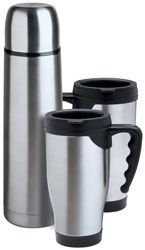 RoadPro 34oz. Stainless Steel Thermal Bottle and Two 15oz.