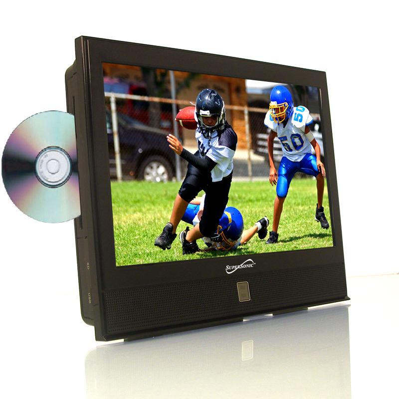 Supersonic 13" LCD TV Built-in ATSC Digital TV Tuner, DVD Player