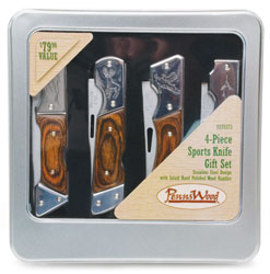 4-Piece Heavy Duty 4" Stainless Steel Pocket Knife Set