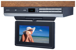 Audiovox - CD/DVD/AM/FM Clock Radio with 7" LCD Drop Down TV