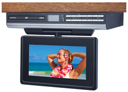Audiovox CD/DVD/AM/FM Clock Radio with 9" LCD Drop Down TV