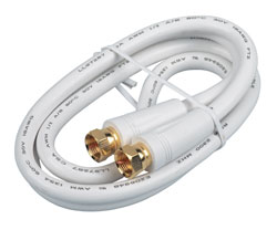 RCA 3' Coaxial Cable with RG6 Connectors - White